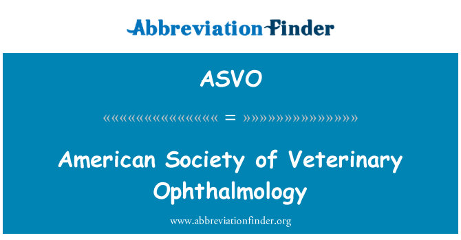 ASVO: American Society of Veterinary Ophthalmology