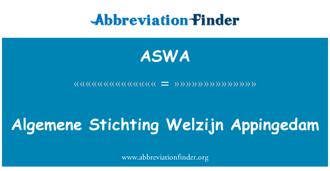 ASWA: Algemene Stichting Welzijn Appingedam