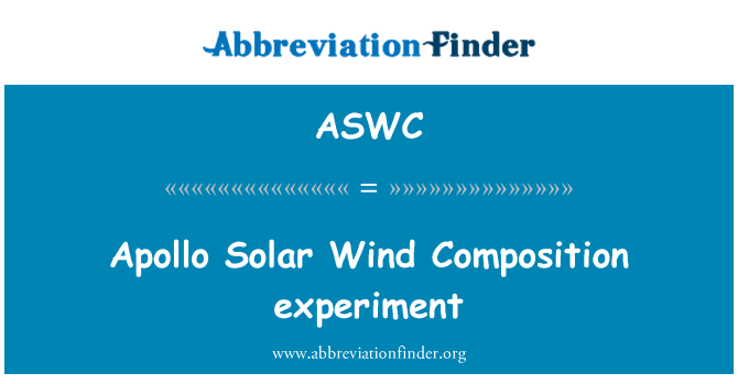 ASWC: Esperimento di composizione del vento solare Apollo