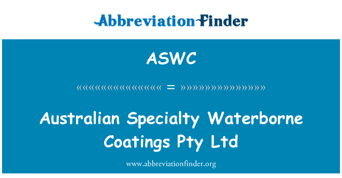 ASWC: พิเศษออสเตรเลียน้ำเคลือบ Pty Ltd