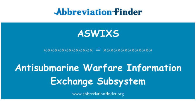 ASWIXS: Podmornico Warfare informacije Exchange podsistem