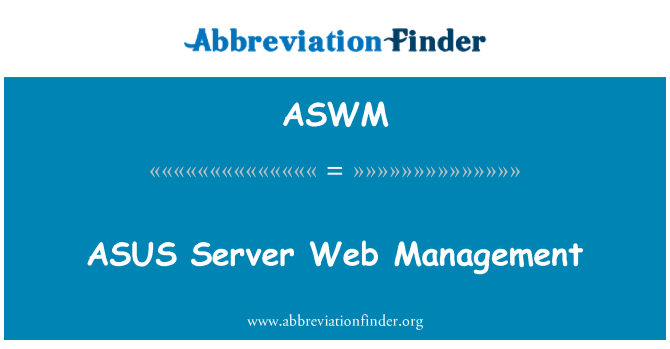 ASWM: Amministrazzjoni ta ' Web Server ASUS