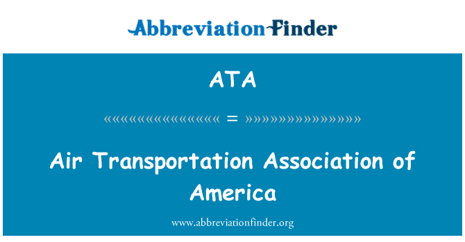 ATA: Air Transportation Association of America