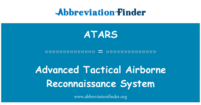 ATARS: Napreden sistem za taktično izvidovanje Airborne