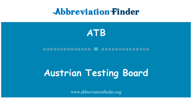 ATB: לוח הבדיקה אוסטרי