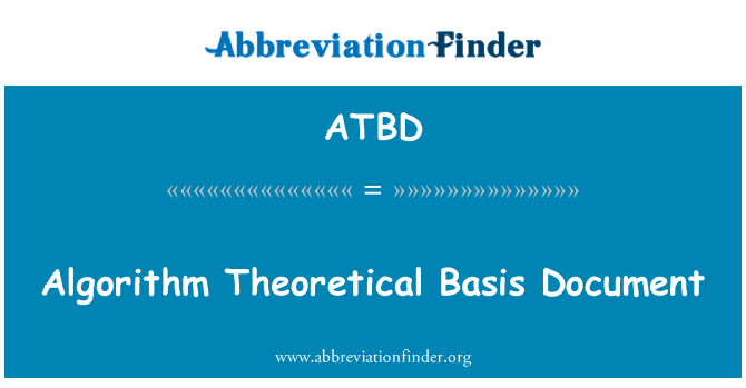 ATBD: Algoritmus teoretický základ dokumentu