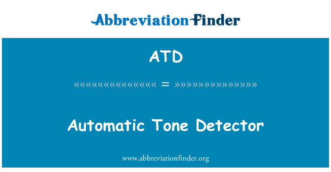 ATD: 自動トーン検出器