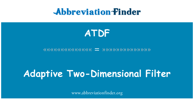 ATDF: Filtre adaptatiu bidimensional