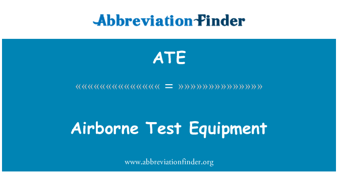 ATE: Hava Test donanımları