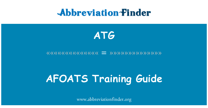 ATG: Ръководство за обучение на AFOATS