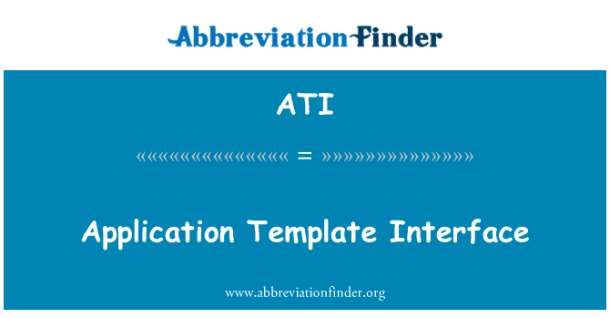 ATI: Cerere şablon Interface