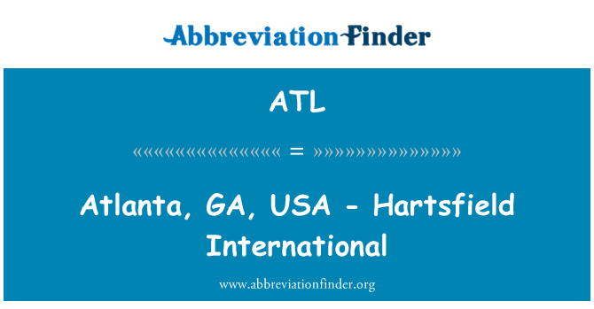 ATL: 애틀랜타, 조지아, 미국-하츠필드 국제