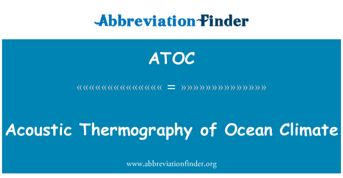ATOC: Acoustique Thermographie de Oseyan klima