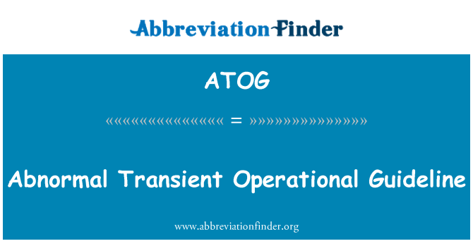 ATOG: Abnormal pedoman operasional transien