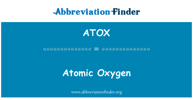 ATOX: Oksijèn atomik