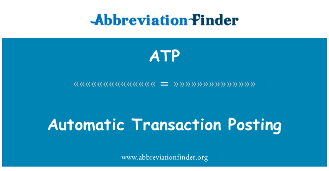 ATP: Automaattinen kirjaus