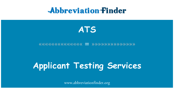 ATS: Aanvrager testservices