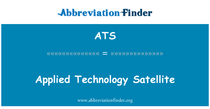 ATS: Toegepaste technologie satelliet