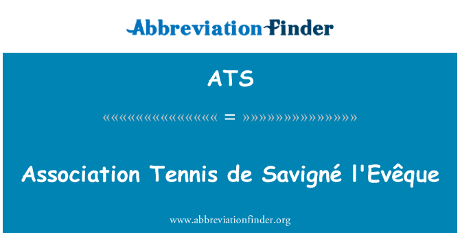 ATS: Association Tennis de Savigné l'Evêque