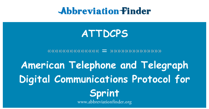 ATTDCPS: โพรโทคอสื่อสารดิจิตอลอเมริกันโทรศัพท์และโทรเลขสำหรับวิ่ง