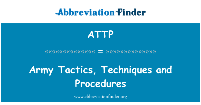 ATTP: الجيش التكتيكات والتقنيات والإجراءات