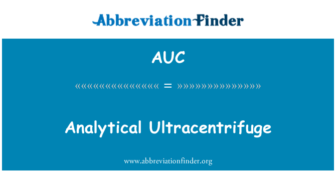 AUC: Analitik Ultracentrifuge