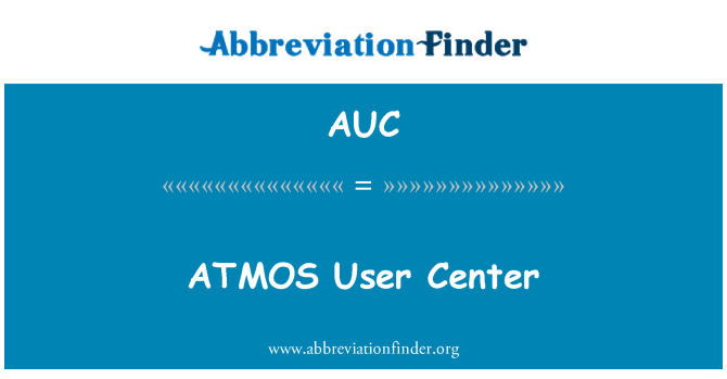 AUC: Centre d'utilisateur ATMOS