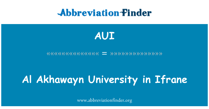 AUI: Al Akhawayn Universitetet i Ifrane