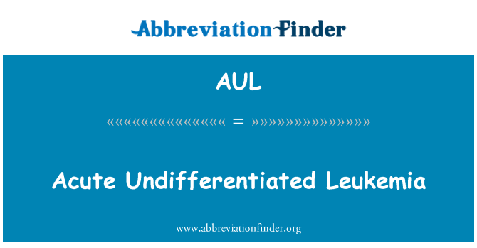 AUL: Akutní nediferencované leukémie