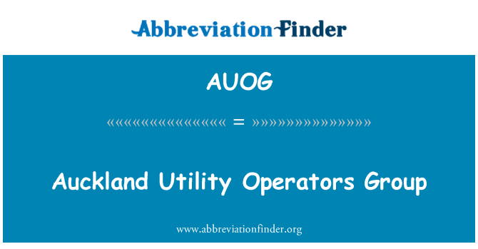 AUOG: Auckland Utility Operators Group