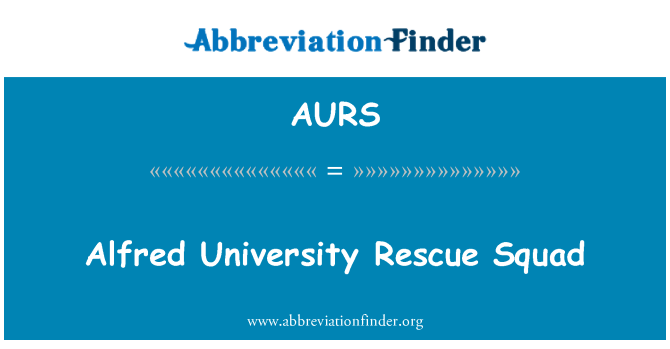 AURS: Alfred University Rescue Squad