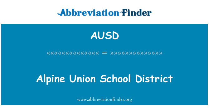 AUSD: Alpine Union School District