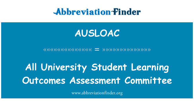 AUSLOAC: All University Student Learning Outcomes Assessment Committee