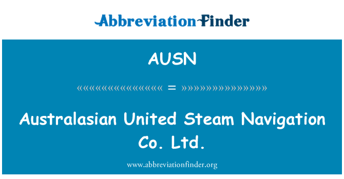 AUSN: Australasian United Steam Navigation Co. Ltd.