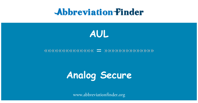 AUL: Analog san danje