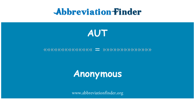 AUT: Anonym