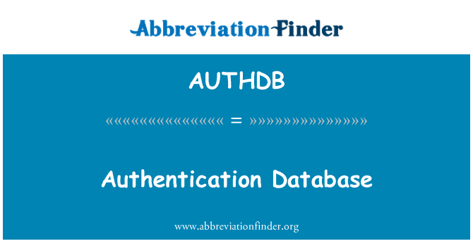 AUTHDB: Authentifizierungsdatenbank