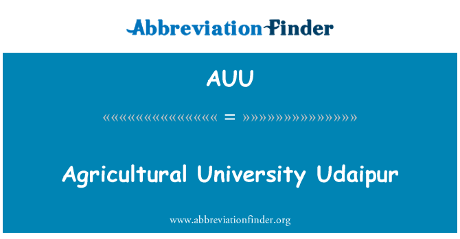 AUU: Universidade agrícola Udaipur