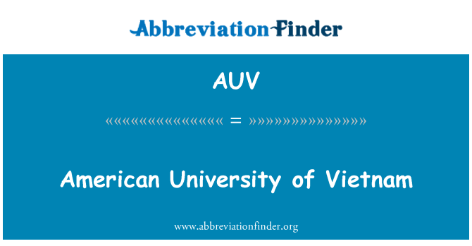 AUV: امریکی یونیورسٹی کے ویت نام