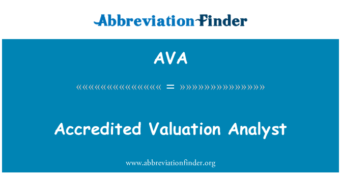 AVA: Akreditované ocenění analytik
