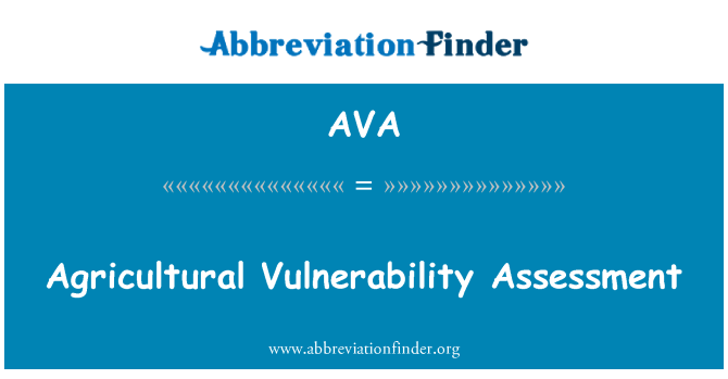 AVA: Kmetijski ranljivost Assessment