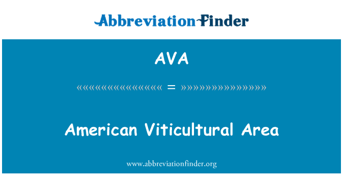 AVA: 미국 Viticultural 지역