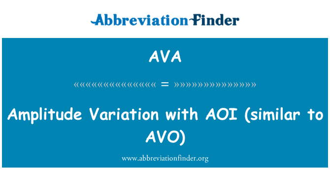 AVA: Spremembo amplitude z AOI (podobno AVO)