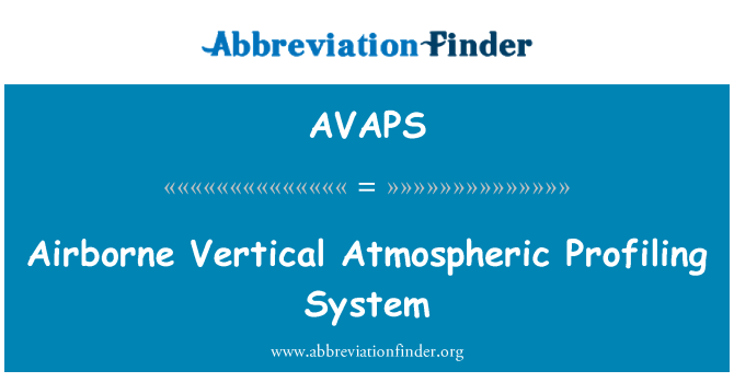 AVAPS: Aerotransportada Vertical perfil sistema atmosfèric