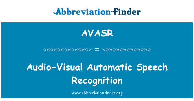 AVASR: Audiovisuele automatische spraakherkenning