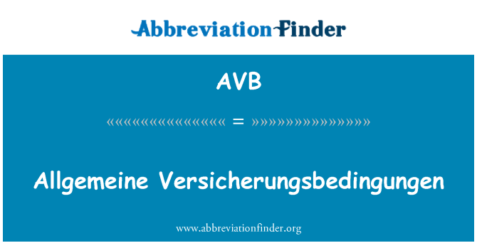 AVB: 푸 Versicherungsbedingungen