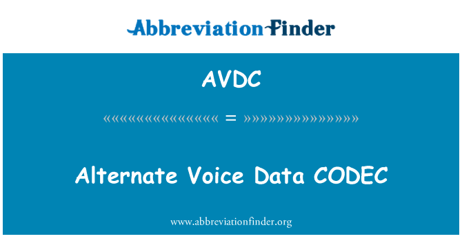 AVDC: Alternative Sprachdaten CODEC