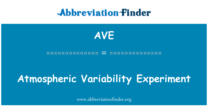 AVE: Atmosfæriske variabilitet eksperiment
