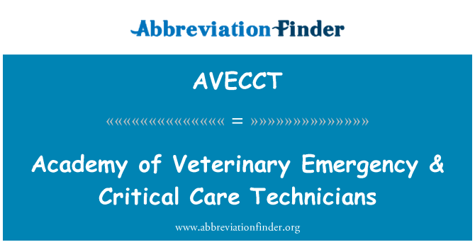 AVECCT: Akademii weterynaryjnej awaryjne & krytycznych opieki techników