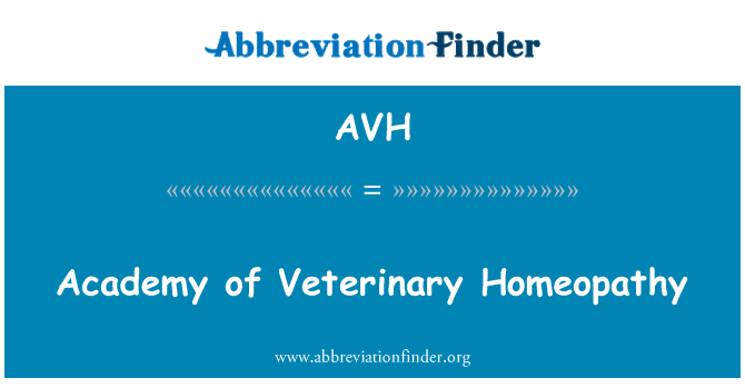 AVH: Academy of Veterinary Homeopathy